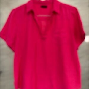 J. Crew Pink Boxy Short Sleeve Polo Button Down Shirt